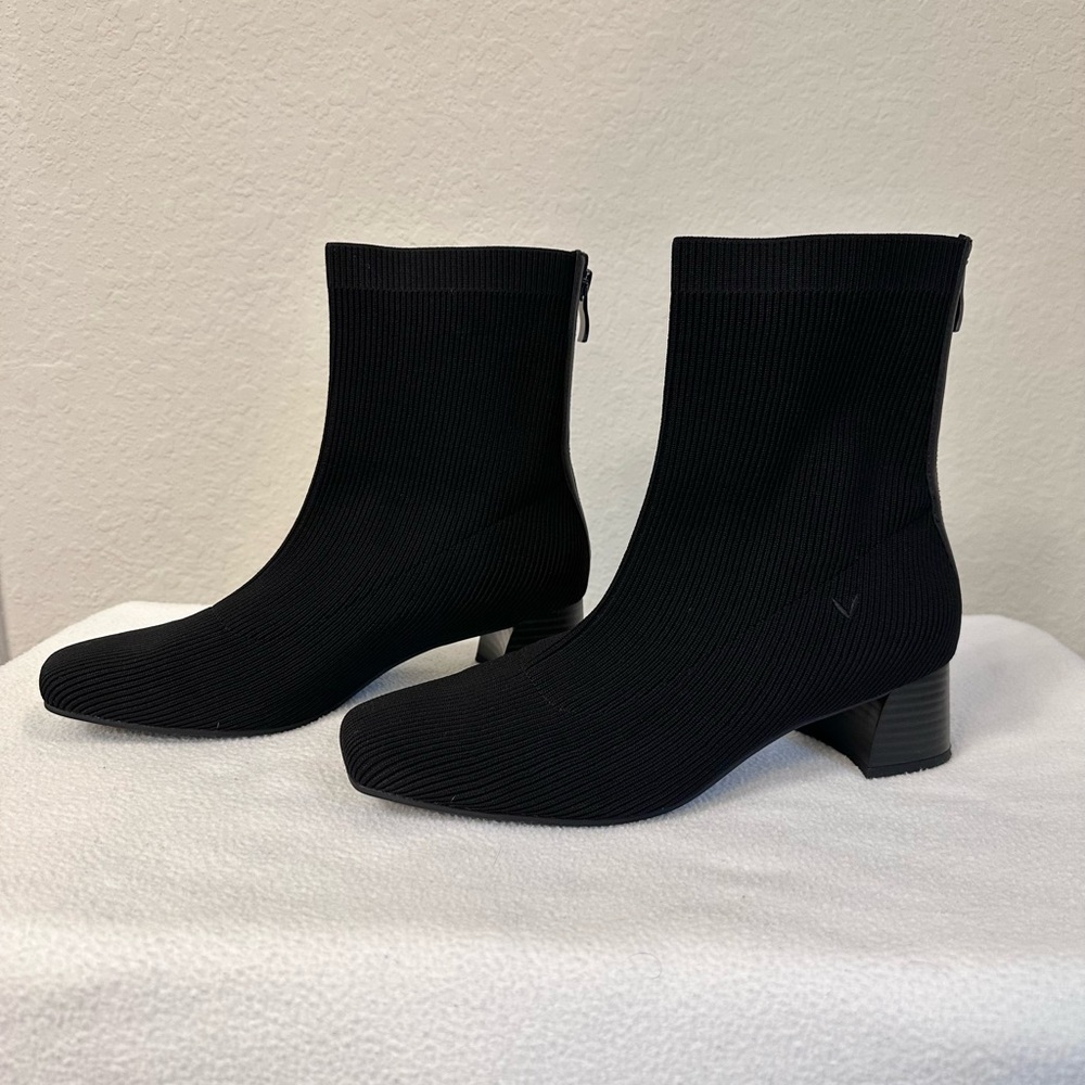 Zippered Square-Toe Water-Repellent Ankle Boots (Marcella)